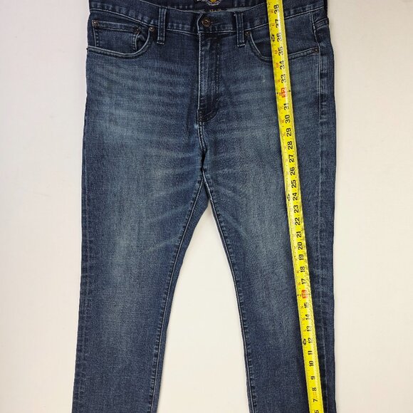 Lucky Brand Size 32X30 Mens 410 Athletic Fit Blue Denim 5 Pocket Logo Tag Jeans - Picture 8 of 11